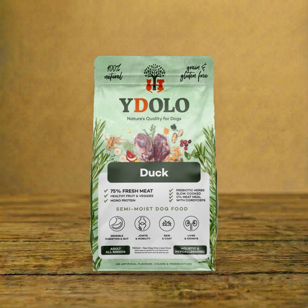 YDOLO Duck – Kaczka – półwilgotna karma dla psa – opakowanie 2,5 kg / 10 kg