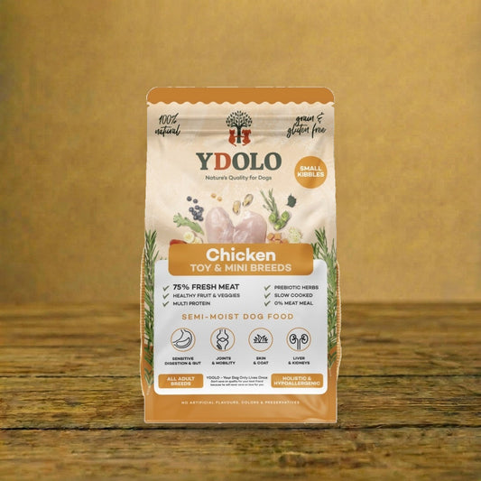 YDOLO Chicken – Kurczak i ryby – półwilgotna karma dla psa – opakowanie 700 g MINI