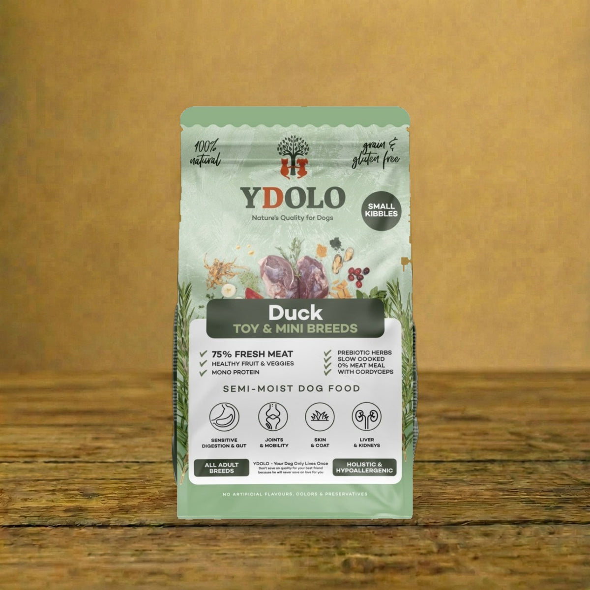 YDOLO Duck – Kaczka – półwilgotna karma dla psa – opakowanie 700 g MINI