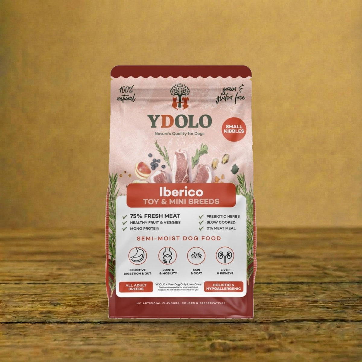YDOLO Iberico – Wieprzowina Iberico – półwilgotna karma dla psa – opakowanie 700 g MINI