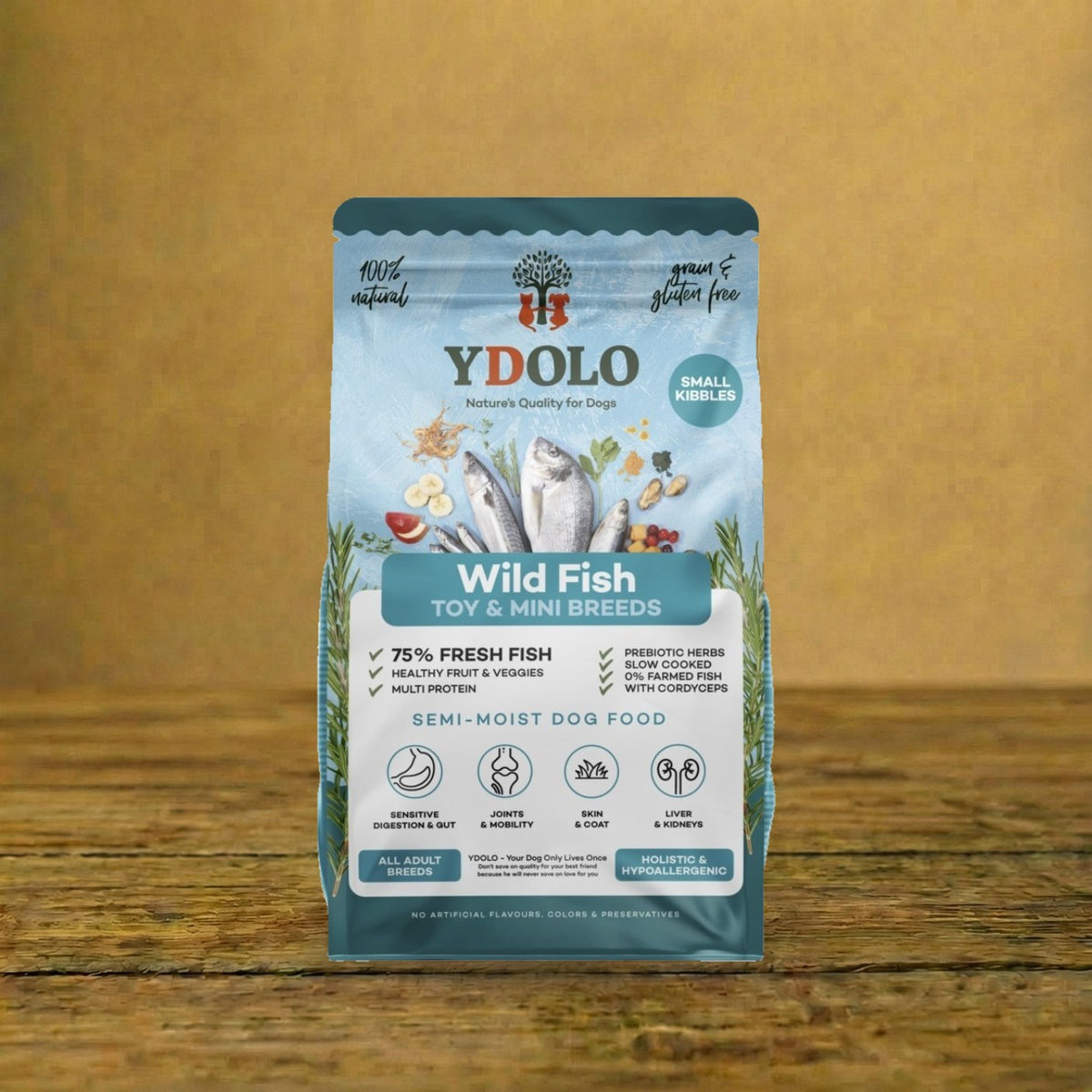 YDOLO Wild Fish – Ryby morskie – półwilgotna karma dla psa – opakowanie 700 g MINI