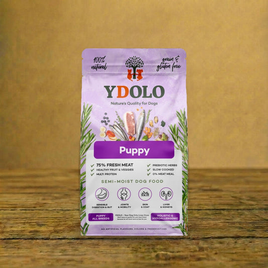 YDOLO Puppy – Wieprzowina Iberico i ryby – półwilgotna karma dla szczeniąt – opakowanie 2,5 kg / 10 kg